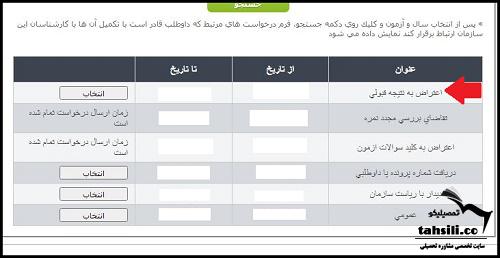 اعتراض به نتایج نهایی ارشد 